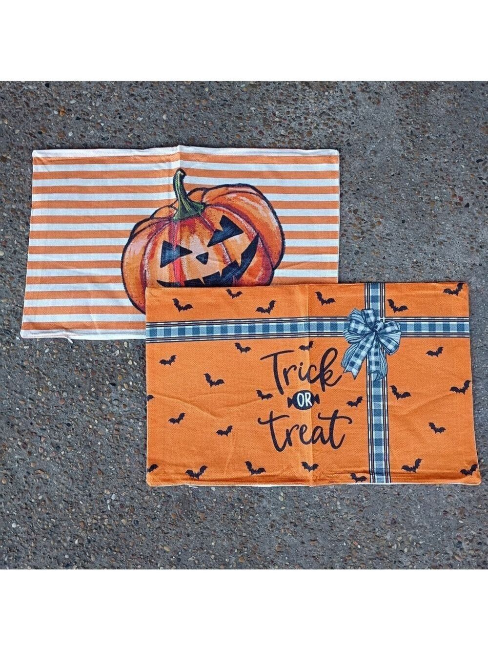 2/$20 Halloween Pumpkin & Trick or Treat Long Throw Pillow Cover Set